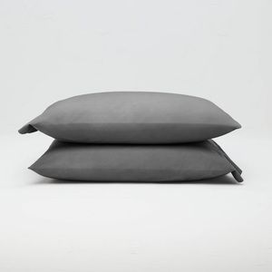 Casaluna™ Supima Percale Solid Pillowcase Set, King, Dark Gray